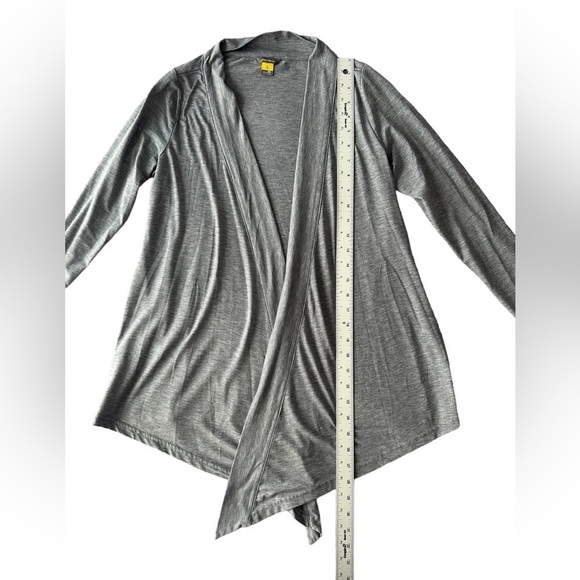 Eddie Bauer Women's Petite Small gray long-sleeve open front cardigan - Picture 4 of 11